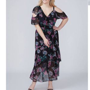 Lane Bryant - Fast Lane Printed Ruffle Maxi Dress